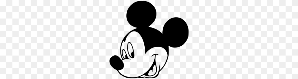 Black Mickey Mouse Icon, Gray Png Image