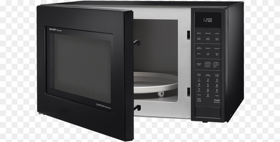 Black Microwave Door Open, Appliance, Device, Electrical Device, Oven Png Image