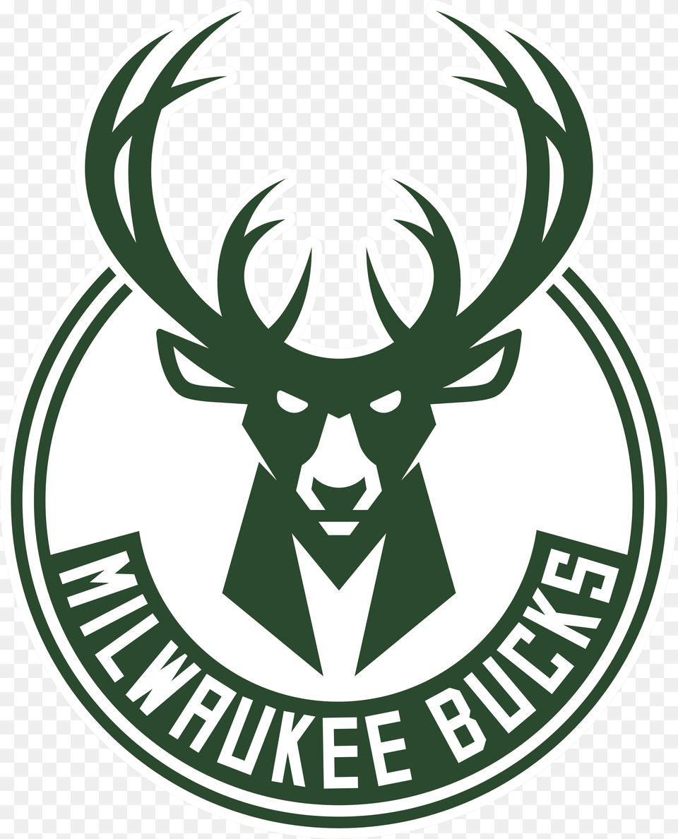 Black Milwaukee Bucks Logo, Emblem, Symbol, Animal, Deer Free Png Download