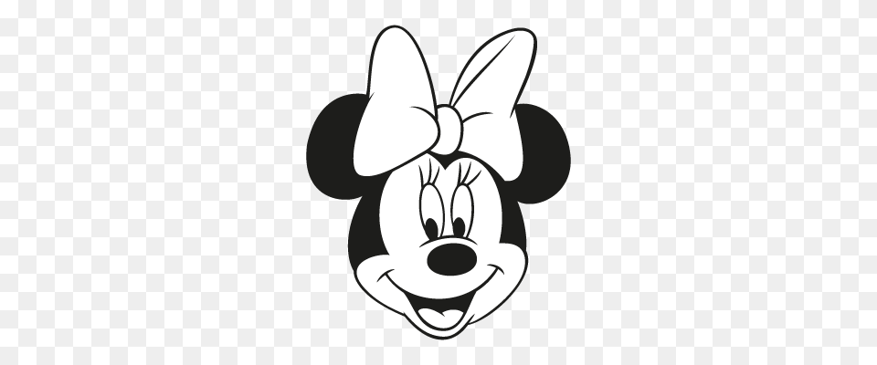 Black Minnie Mouse Head Clip Art, Stencil, Sticker, Cartoon, Flower Png