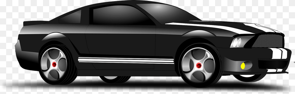 Black Muscle Car Clipart, Alloy Wheel, Vehicle, Transportation, Tire Png Image