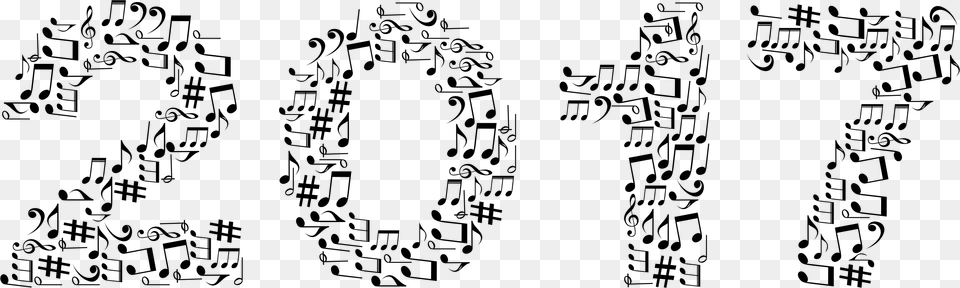 Black Music Notes Music Typography, Gray Png