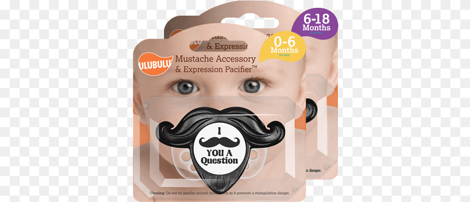 Black Mustache 0 6mos Ulubulu Mustache Accessory And Pacifier Set Black, Face, Head, Person, Baby Free Png