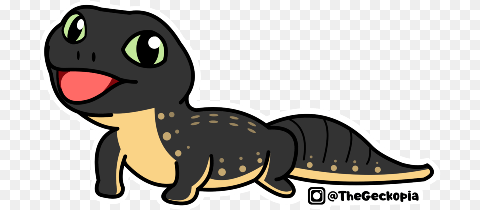 Black Night Leopard Gecko Sticker Animal Figure, Bear, Mammal, Wildlife, Fish Free Png Download