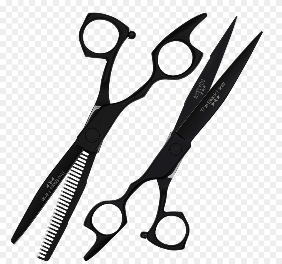 Black Ninja Set Hairdressing Barber Scissor Professional, Scissors, Blade, Shears, Weapon Free Png Download