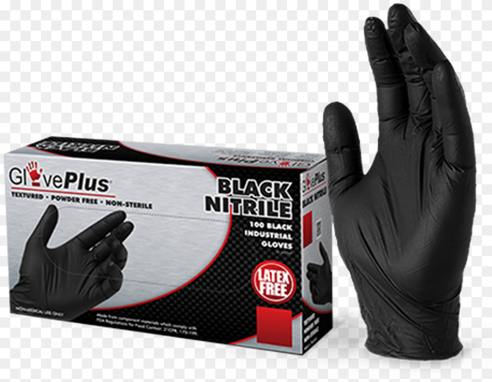 Black Nitrile Gloves Glove Plus Nitrile Gloves, Clothing, Baseball, Baseball Glove, Sport Free Png