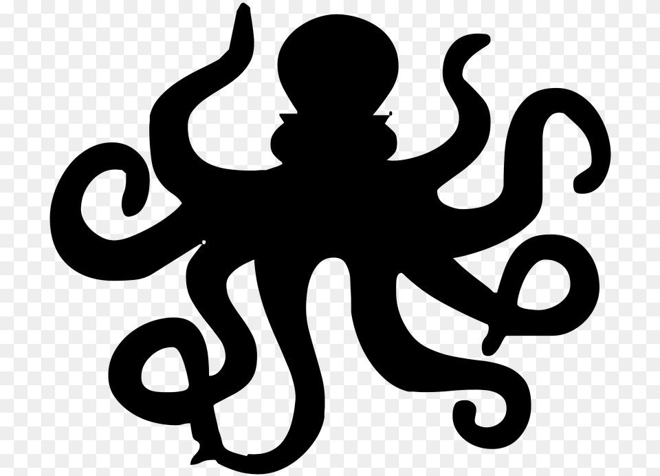 Black Octopus Octopus Silhouette, Animal, Invertebrate, Sea Life Free Png