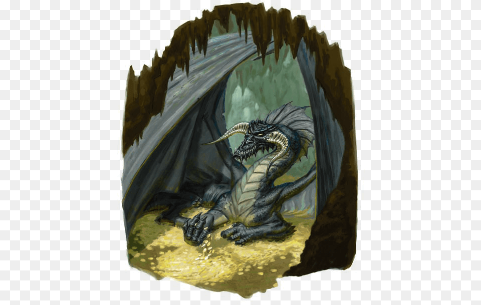 Black On Treasure Black Dragons Dungeons And Dragons, Dragon, Animal, Bird Free Transparent Png