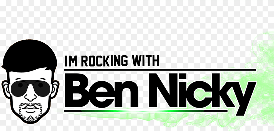 Black On White Ben Nicky, Accessories, Sticker, Sunglasses, Man Png Image
