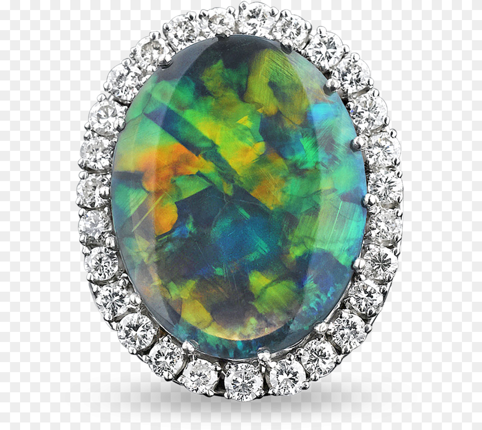 Black Opal And Diamond Ring Black Opal In Jewelry, Accessories, Gemstone, Ornament, Necklace Free Png