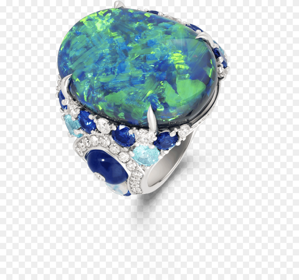 Black Opal Diamond Paraiba Amp Blue Sapphire Ring David Morris Opal Ring, Accessories, Gemstone, Jewelry, Ornament Free Png