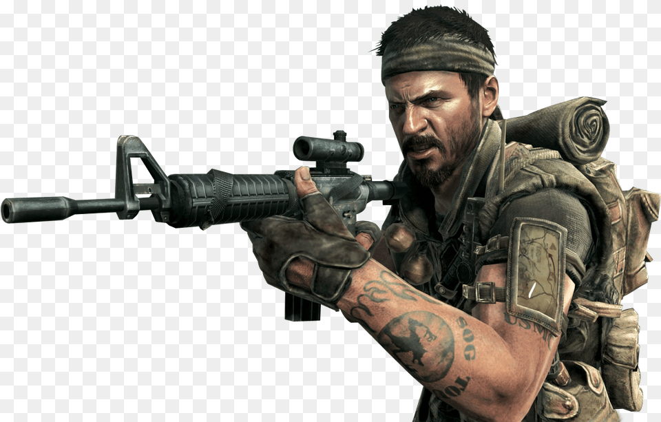 Black Ops 2 Characters Call Of Duty Player, Weapon, Tattoo, Firearm, Skin Png