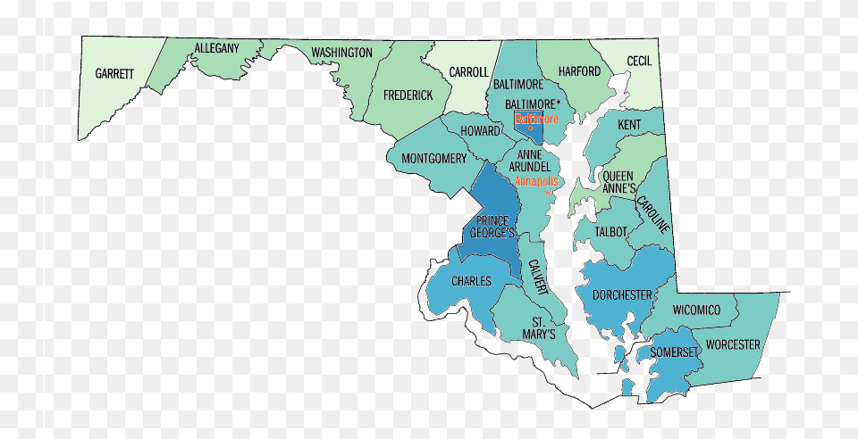 Black Or African American Persons Percent Map Of Maryland Counties, Atlas, Chart, Diagram, Plot Free Transparent Png