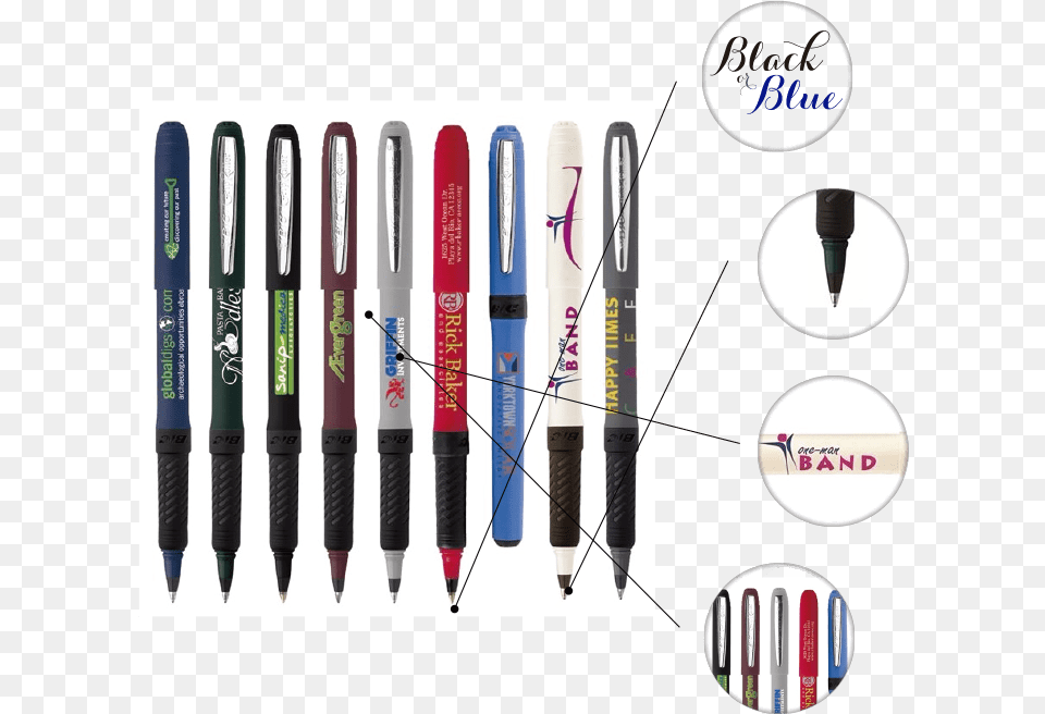 Black Or Blue Ink Bic Grip Roller, Pen Free Transparent Png