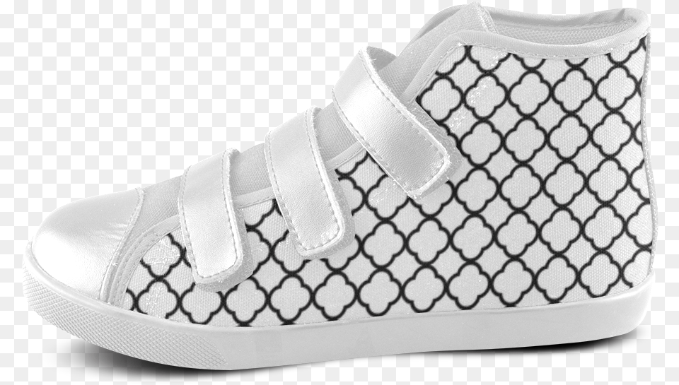 Black Ornamentical Grid White Background Velcro High Jewellery, Clothing, Footwear, Shoe, Sneaker Free Transparent Png