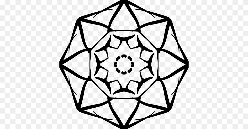 Black Ornate Mandala, Gray Png Image