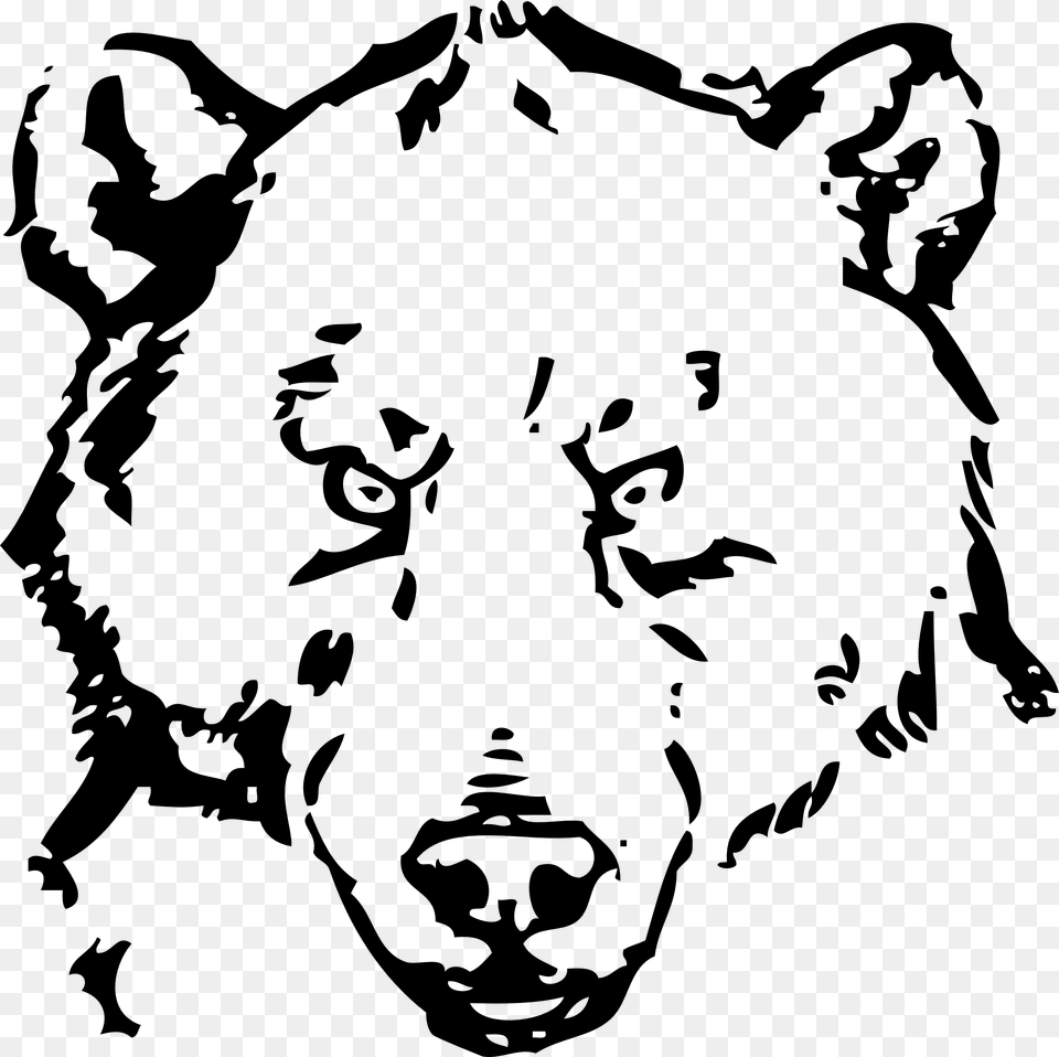 Black Outline Angry Shark Tattoo Stencil Photo Bear Black And White, Baby, Person, Face, Head Free Transparent Png