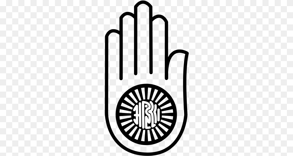 Black Outline Jain Hand Symbol Tattoo Stencil Ahimsa Symbol, Logo, Text Png