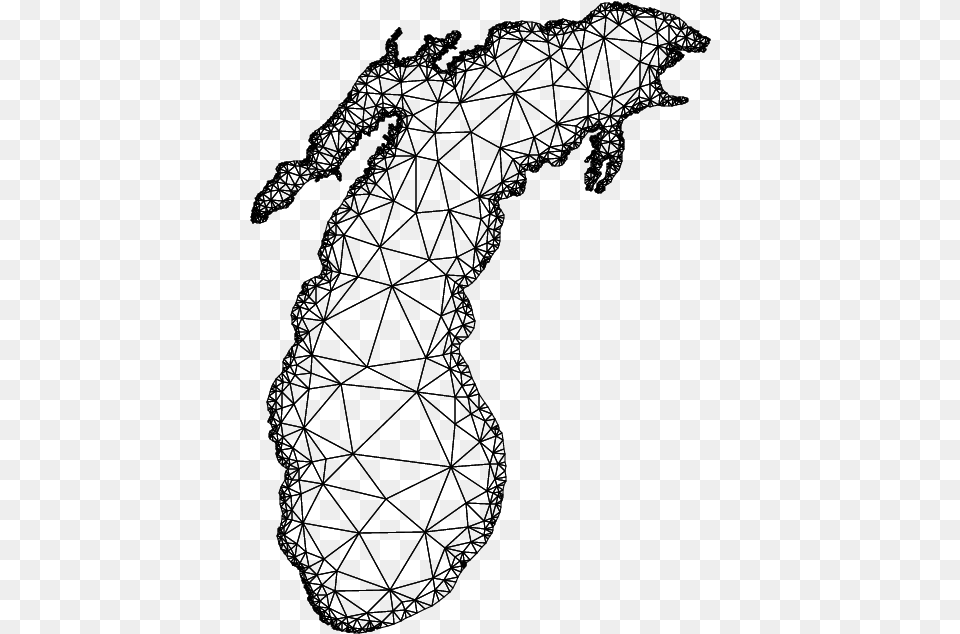 Black Outline Of Lake Michigan Two Dimensional Quality Mesh Generator And Delaunay, Gray Free Png