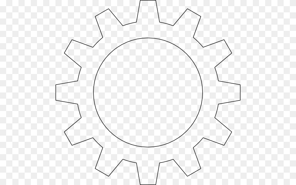 Black Outlined Cog Wheel Clip Art At Clker Clip Art, Machine, Gear, Clothing, Hoodie Free Png Download