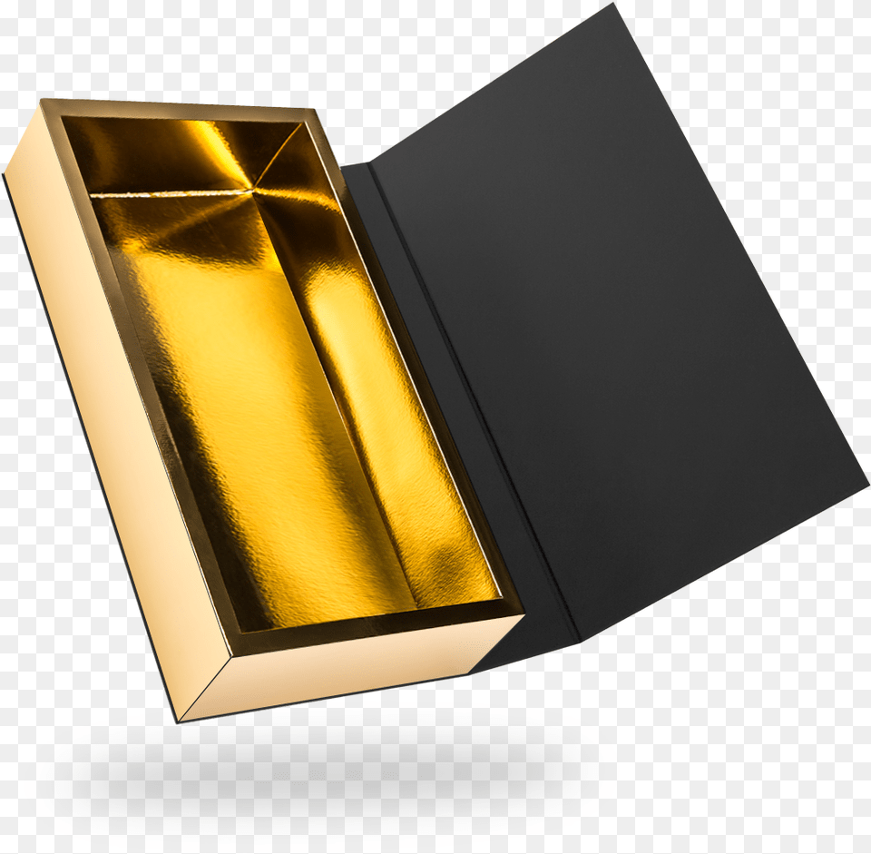 Black Outside Gold Inside Rectangular Magnetic Box Horizontal, Aluminium, Mailbox Png Image