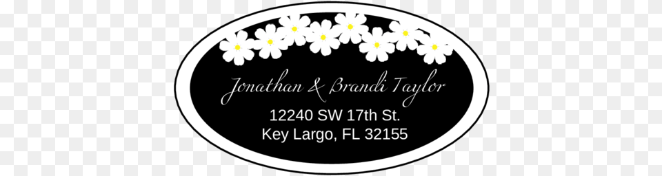 Black Oval Wedding Address Label Pre Designed Label Wedding, Flower, Plant, Blackboard, Outdoors Png