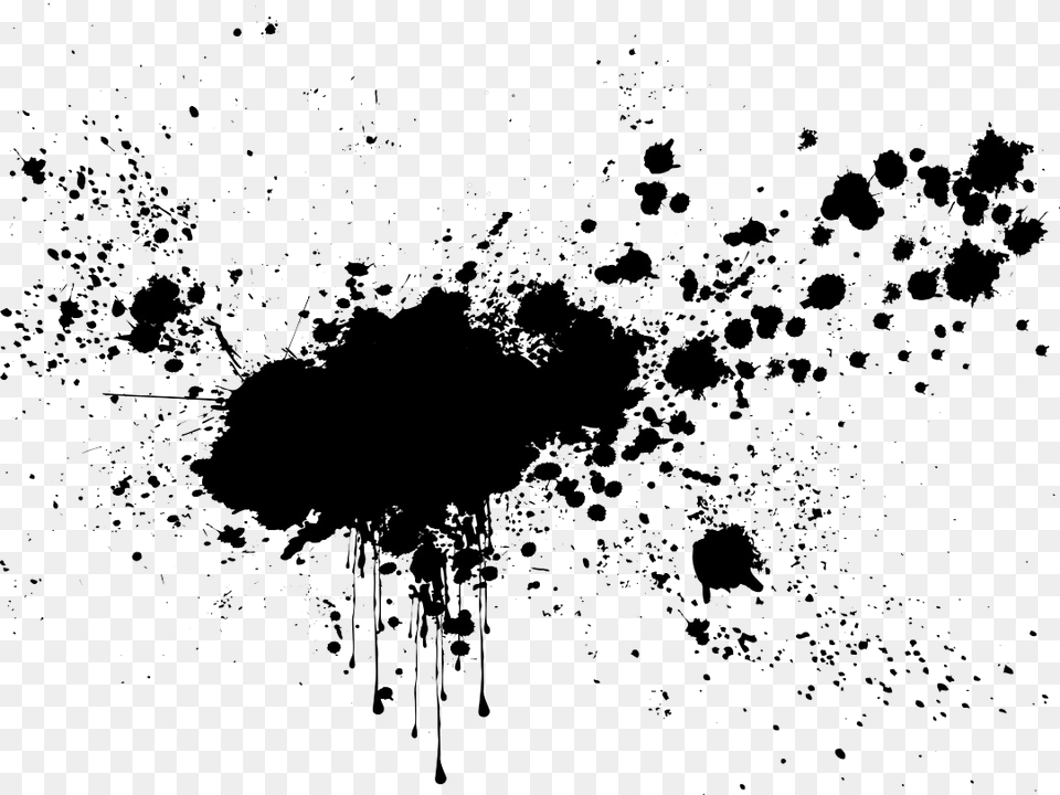Black Paint Paint Splash Black And White, Silhouette, Art, Outdoors, Pattern Free Png