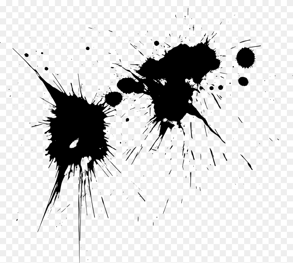 Black Paint Splatter Stain, Art, Silhouette, Stencil Free Transparent Png