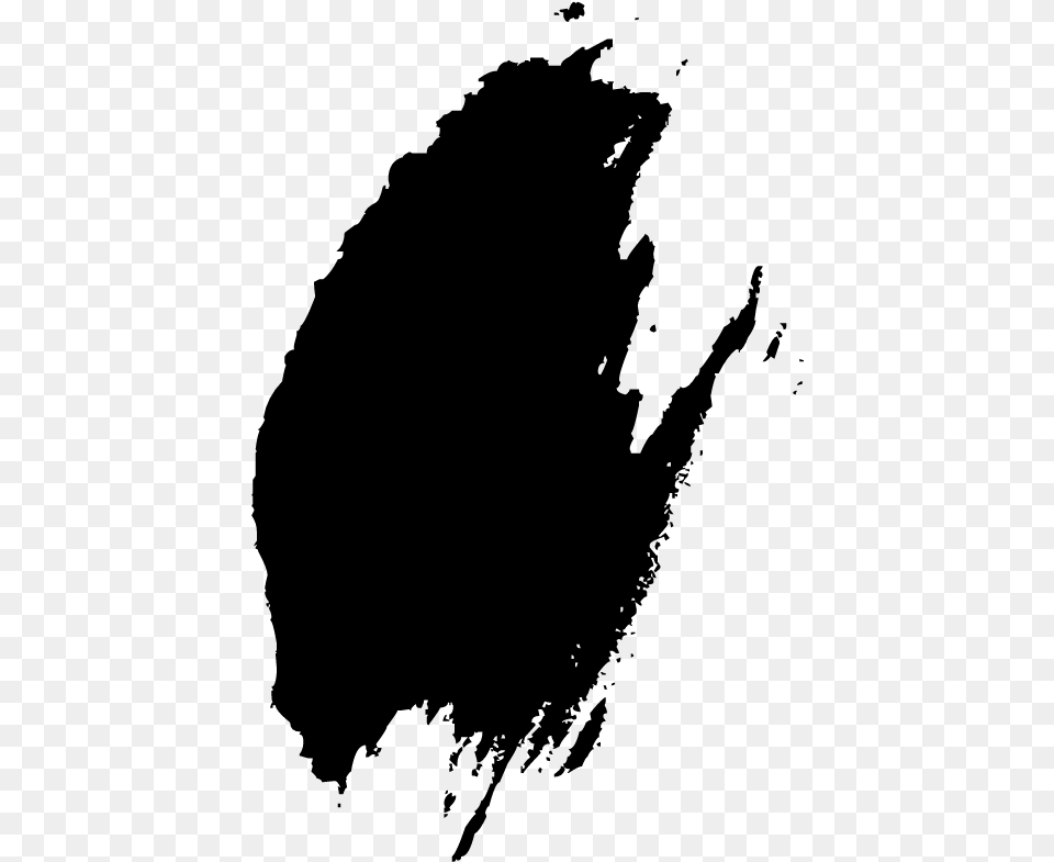 Black Paint Stroke Silhouette, Gray Free Png Download