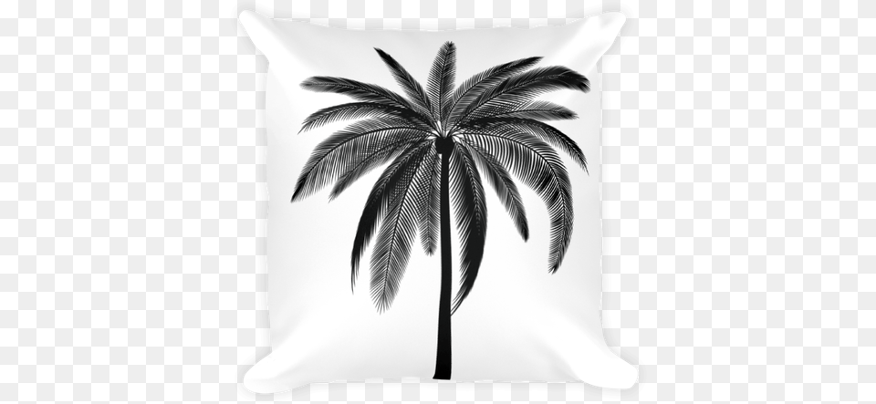 Black Palm Square Pillow Ombre Home Strobe Wall Canvas, Cushion, Home Decor, Palm Tree, Plant Free Transparent Png