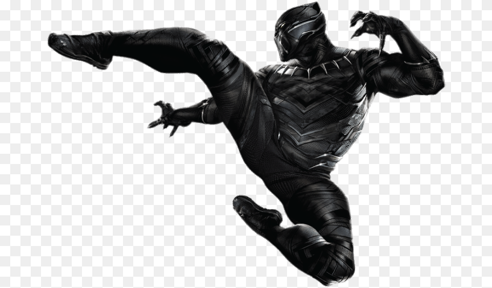 Black Panther Action Jump Black Panther Transparent, Adult, Male, Man, Person Free Png