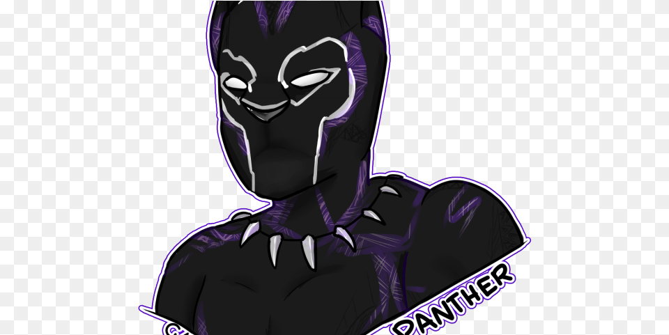 Black Panther Clipart Purple Black Panther Cartoon Violet, Person, Electronics, Hardware, Face Free Png Download