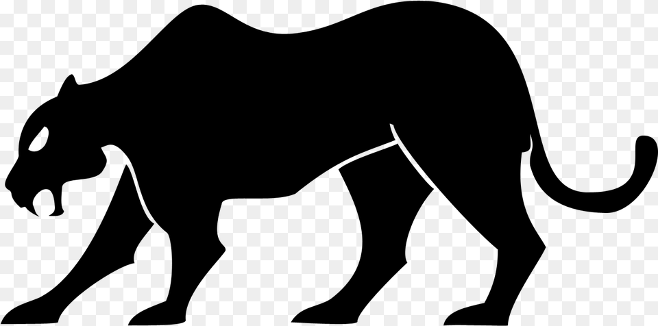Black Panther Cougar Silhouette Clip Art Silhouette Of Panther, Gray Png Image