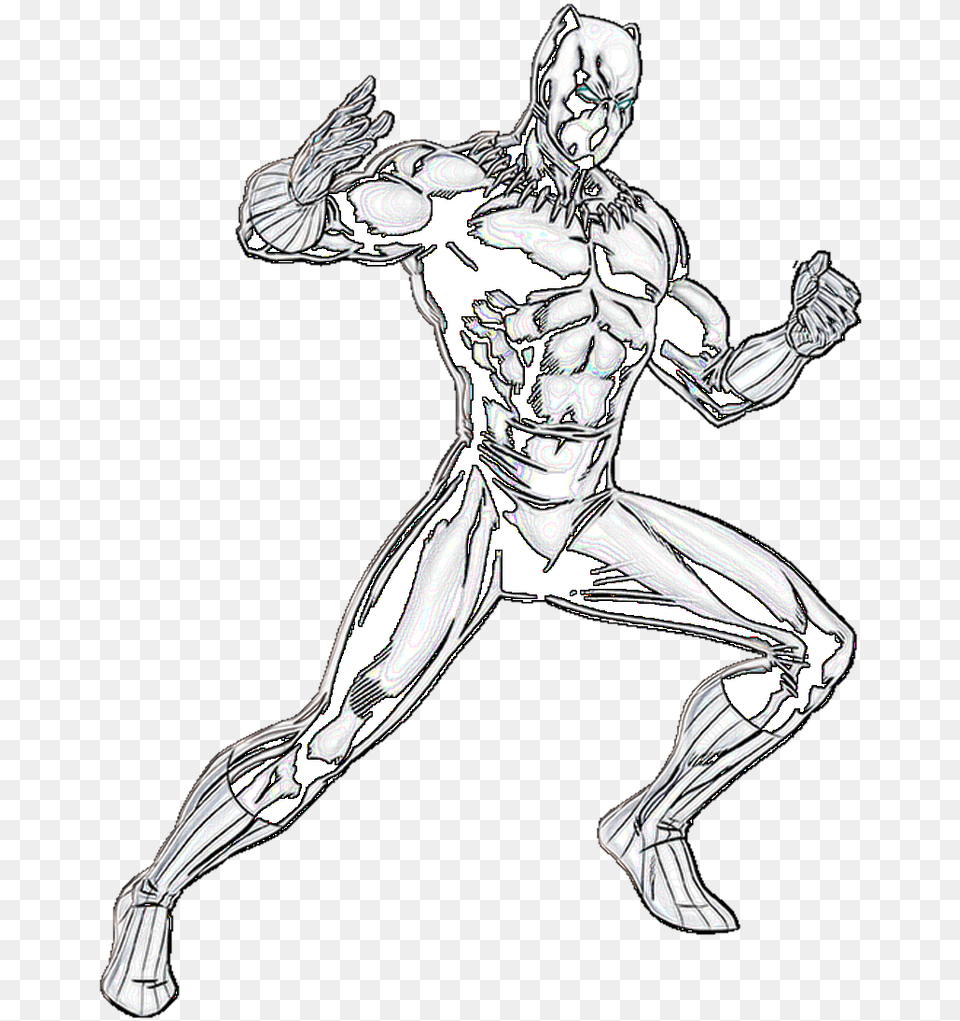 Black Panther Drawing Marvel Free Download Black Panther Full Body Drawing, Art, Adult, Male, Man Png Image