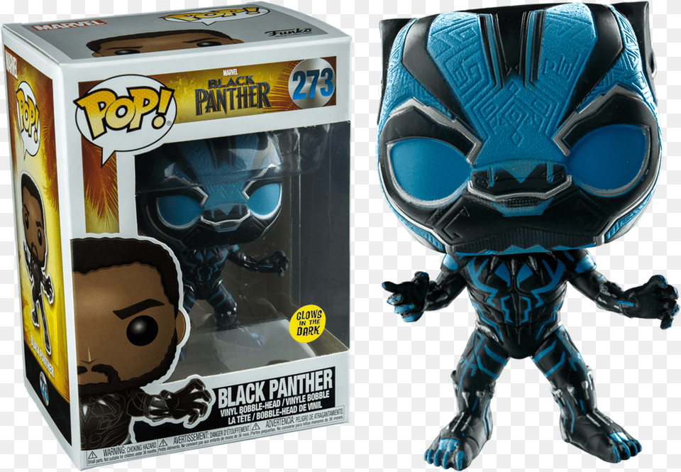Black Panther Glow In The Dark Pop Download Funko Pop Black Panther Glow In The Dark, Toy, Alien, Face, Head Png Image