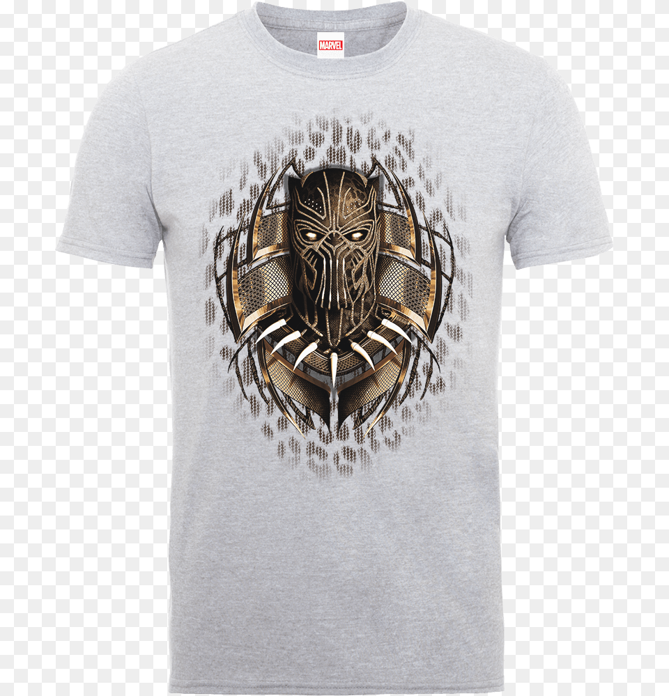 Black Panther Gold Erik T Logo, Clothing, T-shirt, Shirt, Face Png