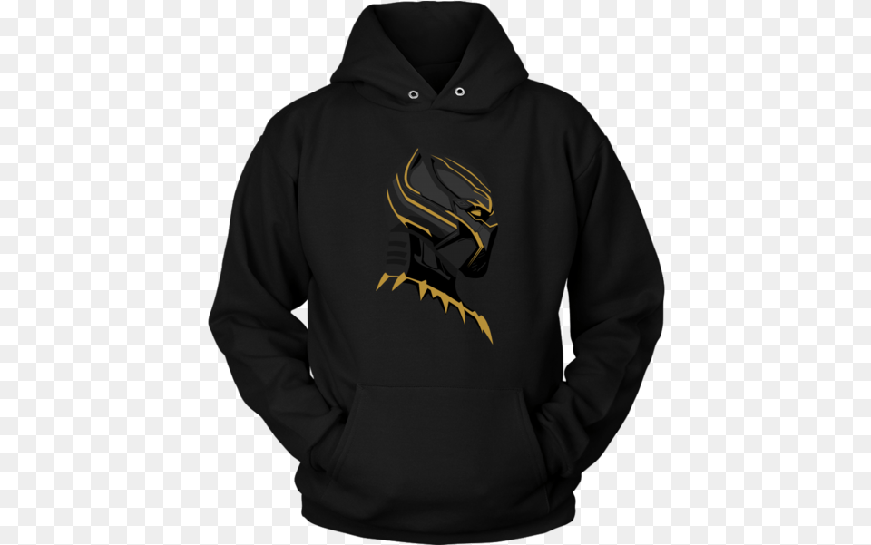 Black Panther Gold Mask Hoodie April Born Facts T Shirt, Clothing, Hood, Knitwear, Sweater Free Png