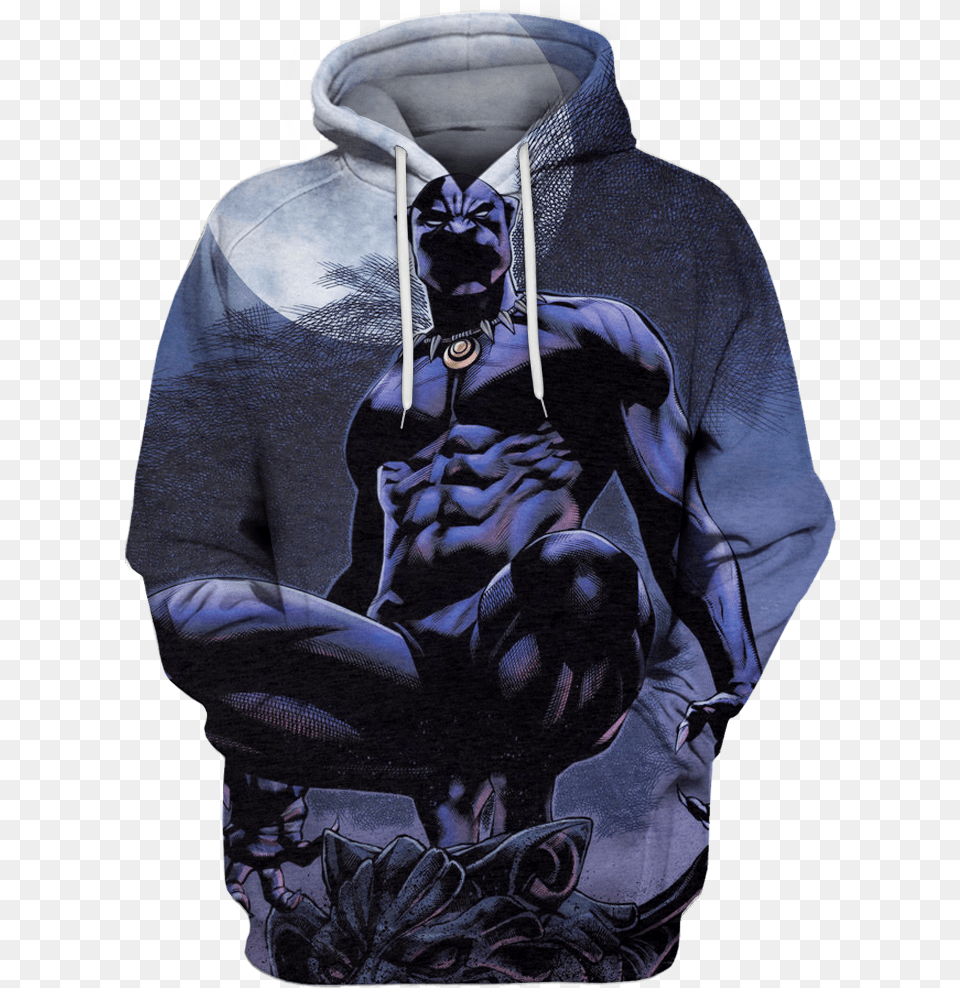 Black Panther Hoodie 3d Black Panther, Sweatshirt, Sweater, Knitwear, Clothing Free Png
