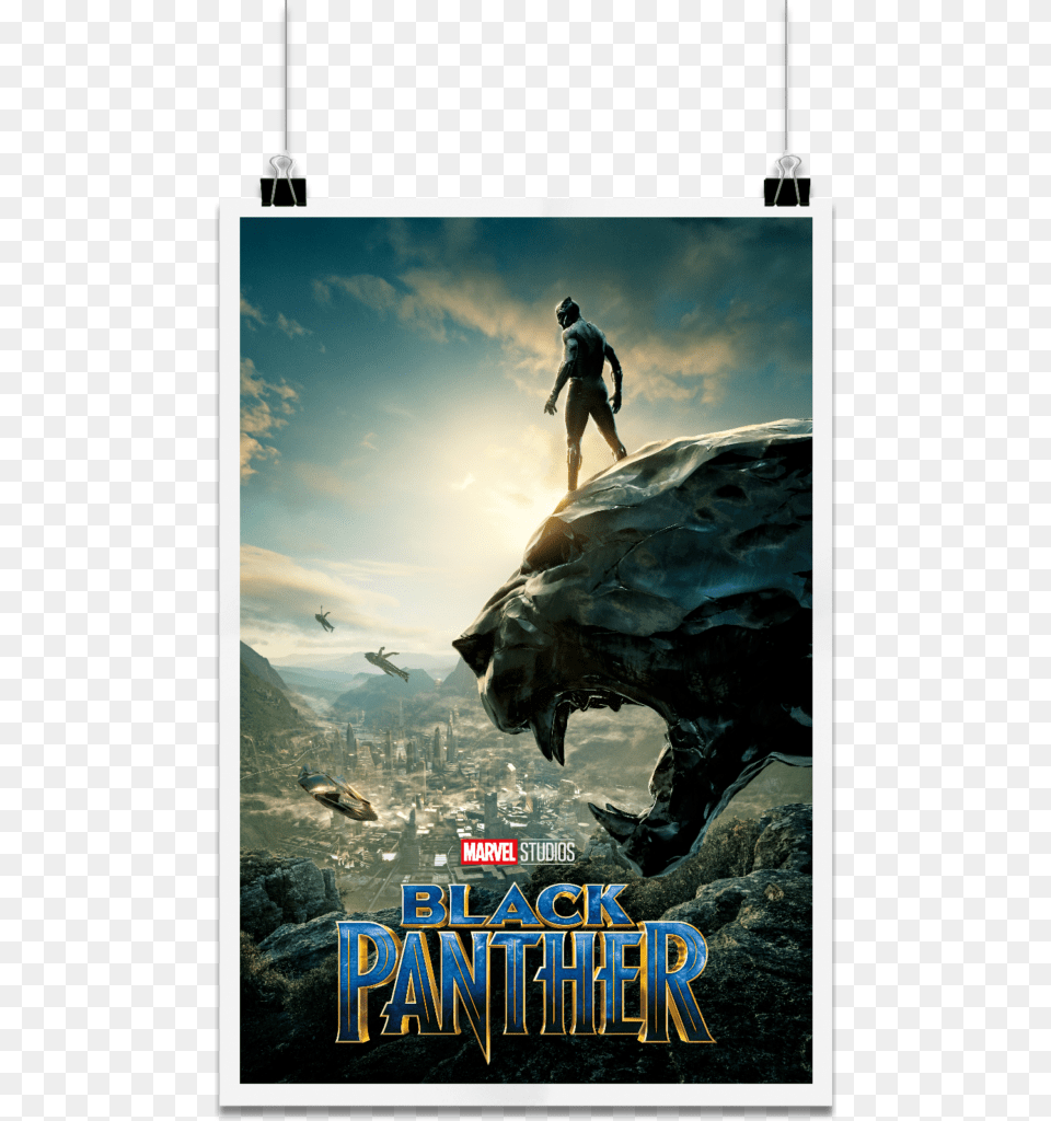 Black Panther Is A 2018 Actionadventure Film Directed Black Panther Film, Adult, Poster, Person, Man Free Png Download