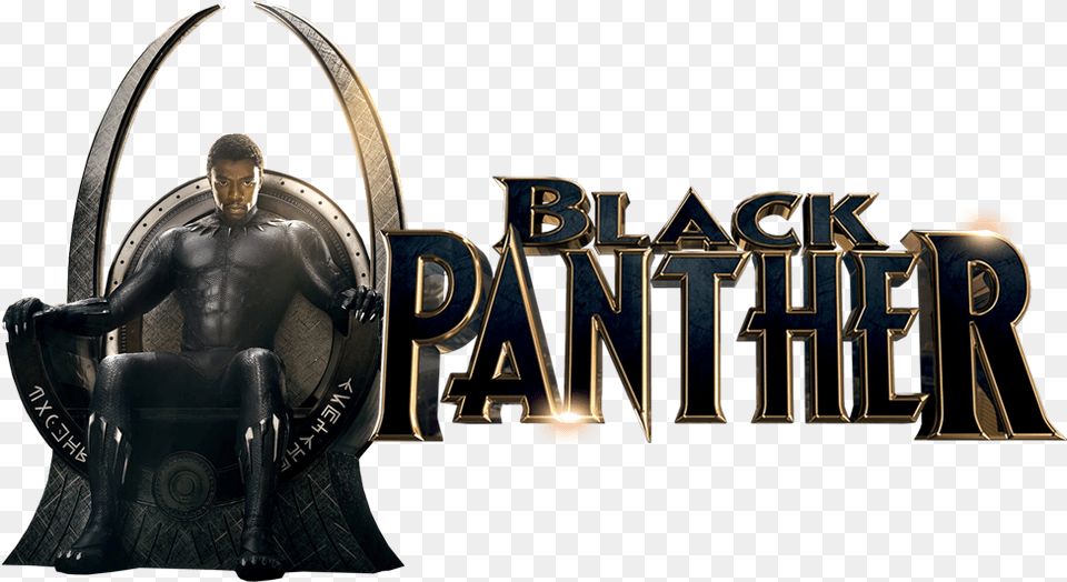 Black Panther Movie Logo Picture Black Panther Movie, Adult, Male, Man, Person Png Image