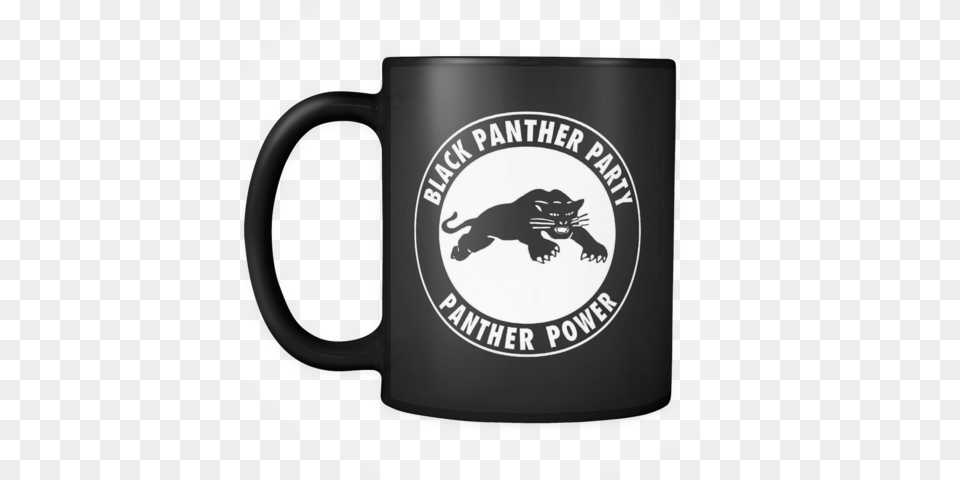 Black Panther Party Mug Motivational Quotes Continuous Improvement, Cup, Animal, Bear, Mammal Png Image