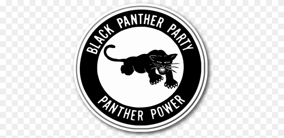 Black Panther Party Sticker Black Panther Movement Stickers, Logo, Animal, Cat, Mammal Png
