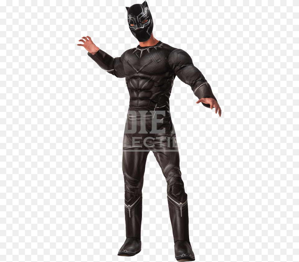 Black Panther Suit Costume Black Panther Costume Men, Adult, Male, Man, Person Free Png