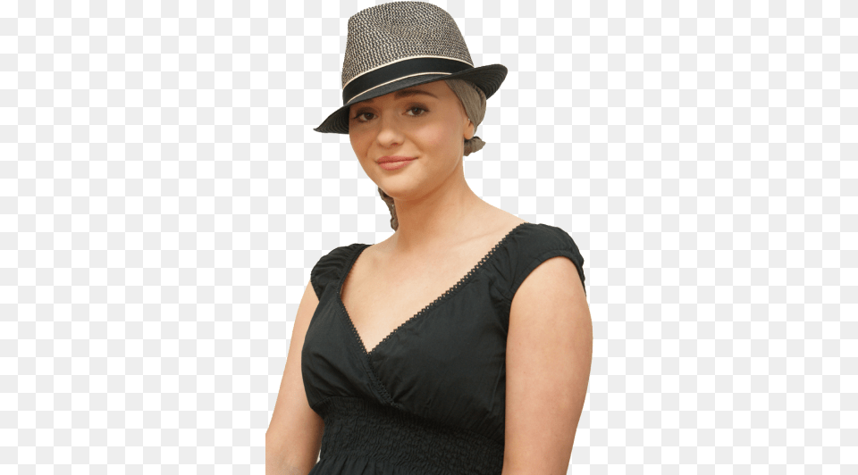 Black Paper Straw Chemo Hat Headgear Turban Black Chemotherapy Headwear, Adult, Sun Hat, Person, Female Free Png