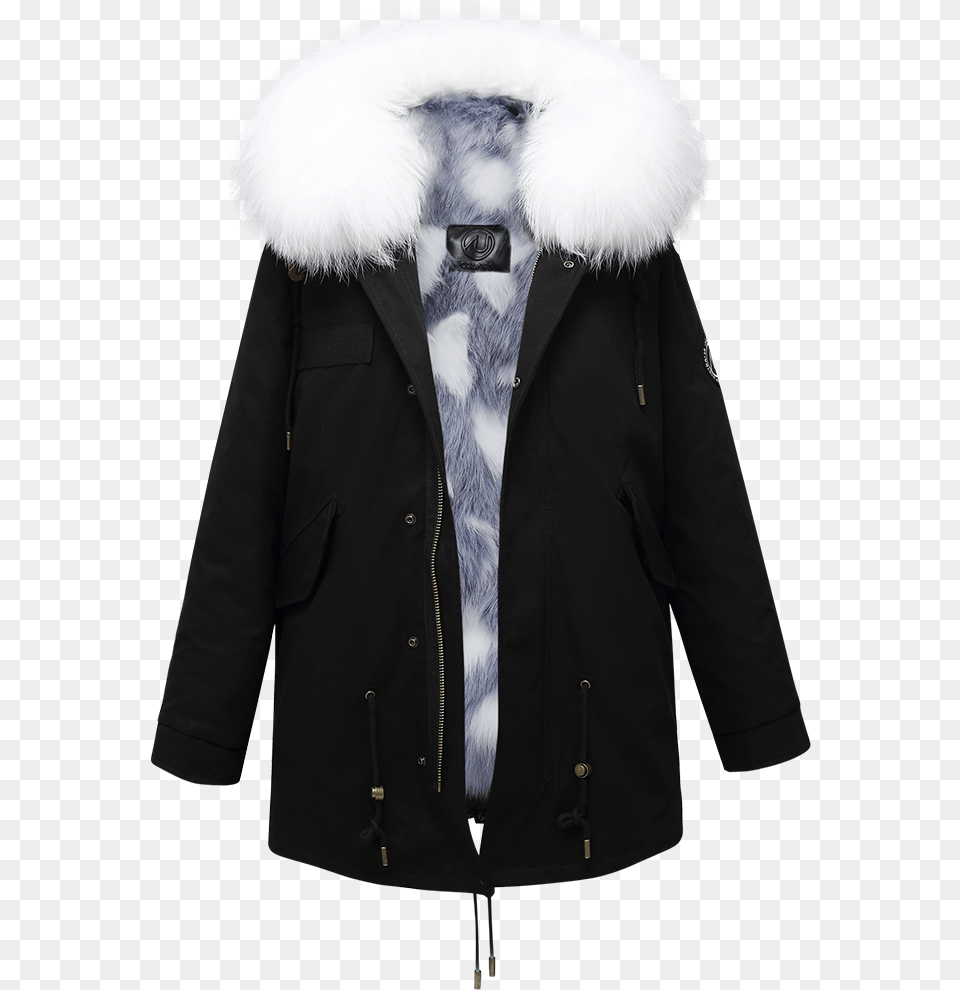 Black Parka Blue Star Fox Fur Clothing, Coat, Jacket Free Transparent Png