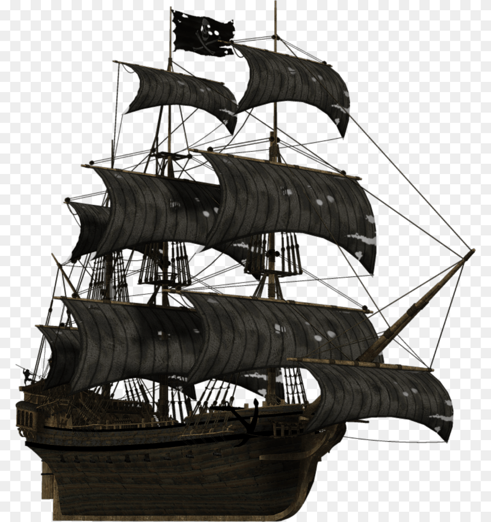Black Pearl Ship, Boat, Sailboat, Transportation, Vehicle Png