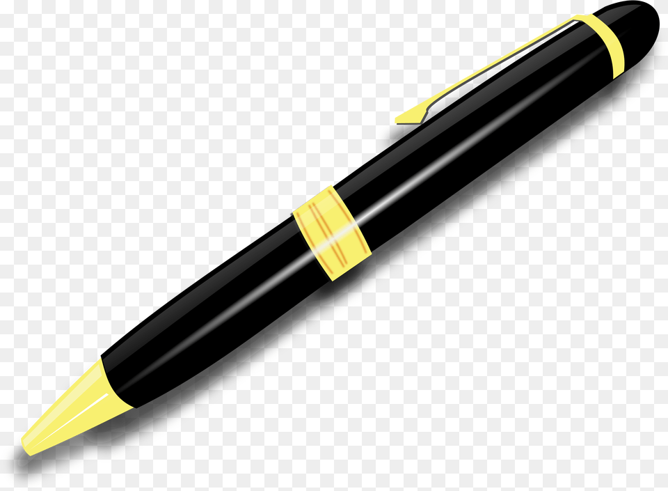 Black Pen Transparent Clip Art Pen, Blade, Dagger, Fountain Pen, Knife Free Png Download