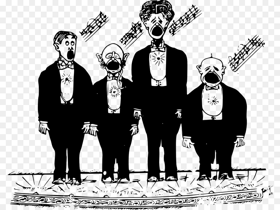 Black People Singing Clipart Male Choir Clip Art, Gray Png