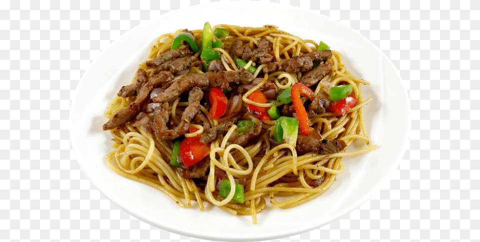 Black Pepper Pasta Steak Teppanyaki Of Beef Fried Noodles, Food, Noodle, Dining Table, Furniture Png