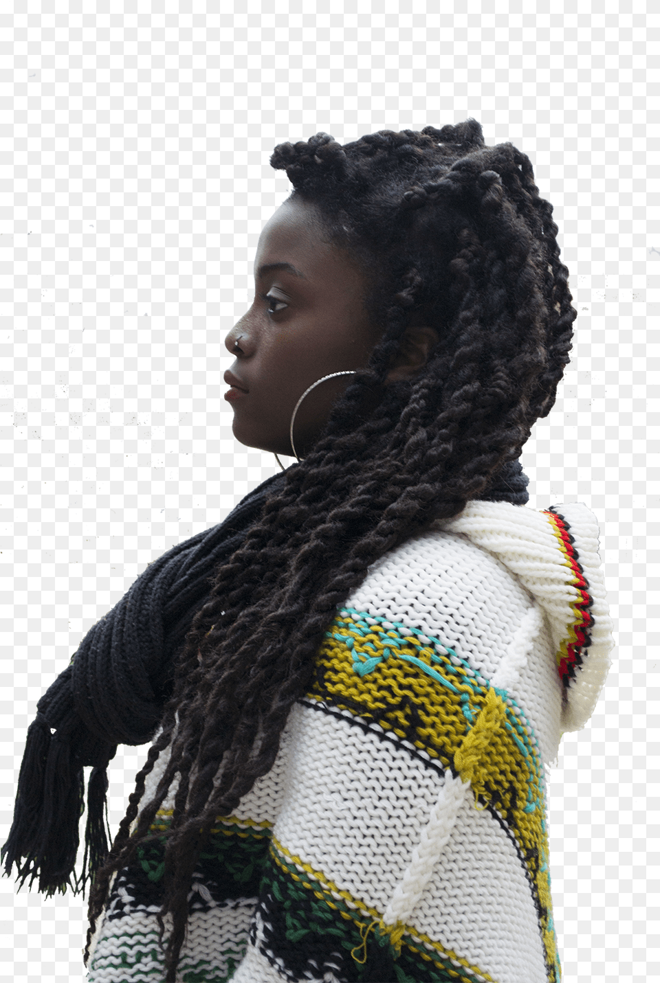Black Person Walking Girl, Knitwear, Clothing, Sweater, Adult Free Png